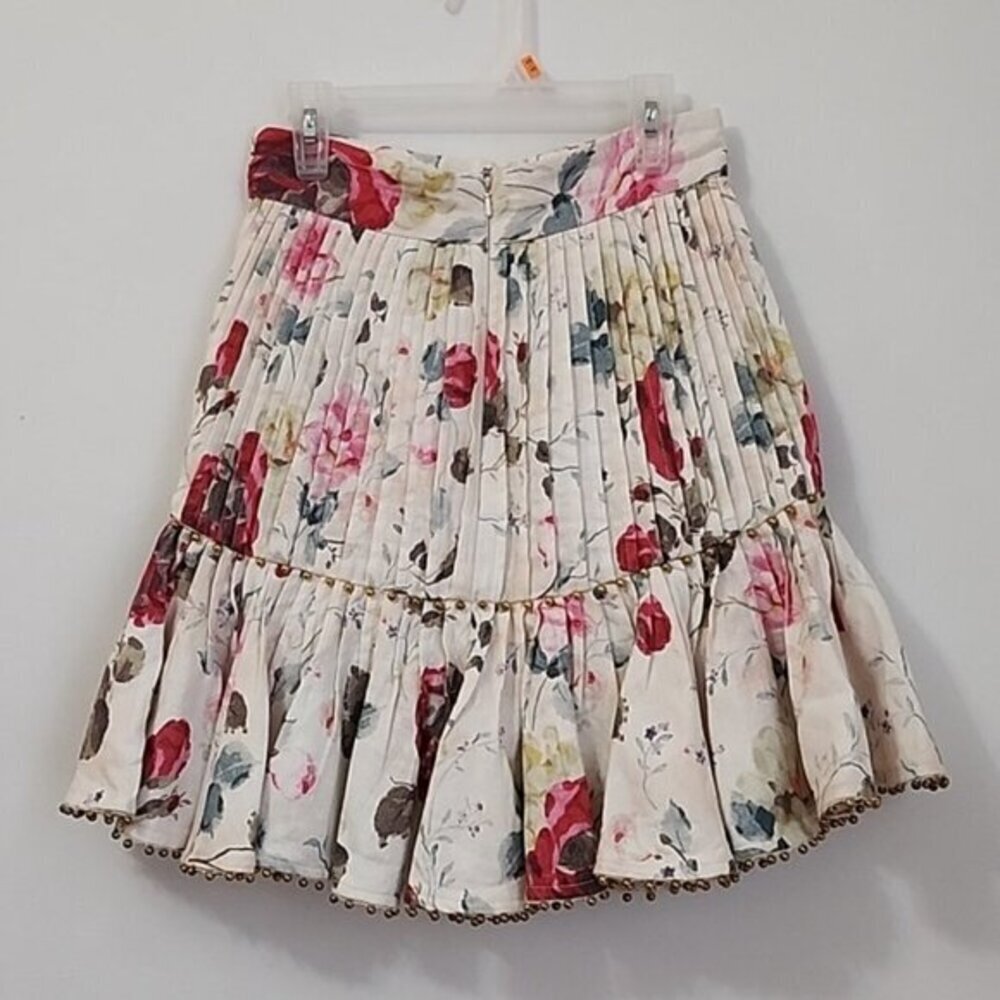 RARE Zimmermann Mischief Tuck Beaded Linen Skirt Size 0 XS - Picture 5 of 14